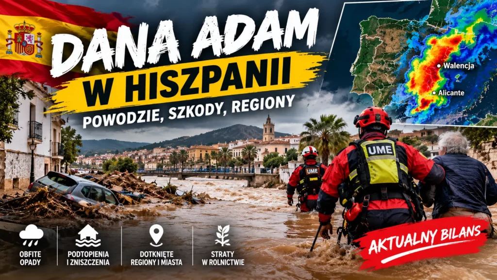 DANA Adam w Hiszpanii – powódź, zalane ulice i działania służb ratunkowych
