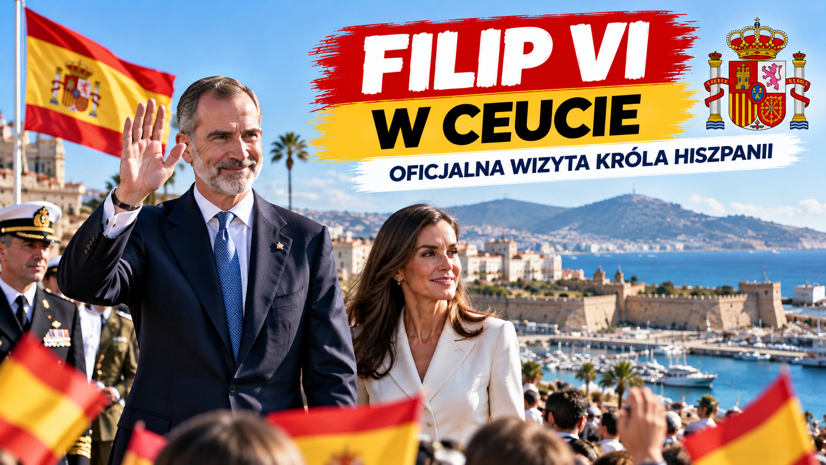 VI i królowa Letycja podczas wizyty w Ceucie – oficjalna wizyta hiszpańskiej pary królewskiej